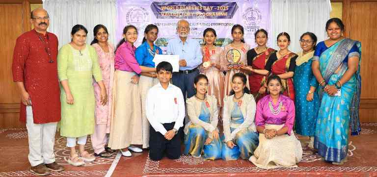 World Diabetes Day dance competition 2025-26 1st prize winners school category won by Lakshmi Garden Matriculation Higher Secondary School Vellore conducted by endocrinology cmc vellore