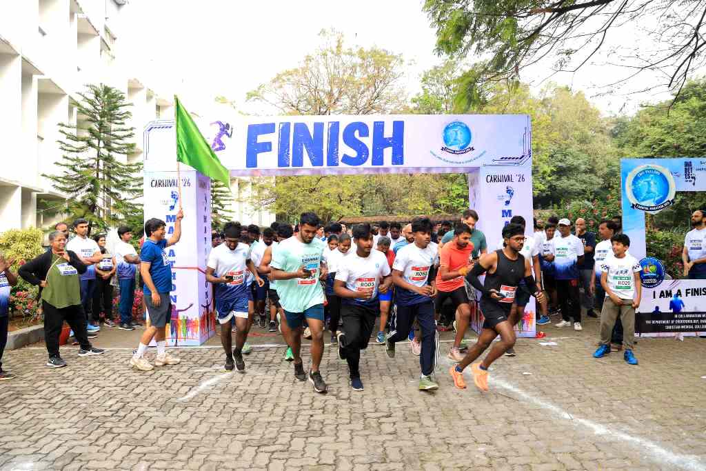 Race flagged off by the Principal Dr. Solomon Sathishkumar The Carnival marathon 2026, endocrinology cmc vellore Marathon took place on 26th January 2026